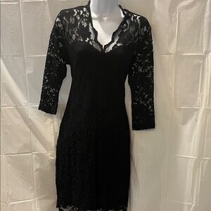 Karen Kane Black Lace Long Sleeve Dress